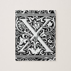 Letter X Mediaeval Monogram Art Nouveau Jigsaw Puzzle