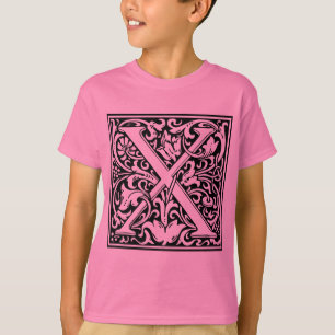 Letter X Mediaeval Monogram Art Nouveau T-Shirt