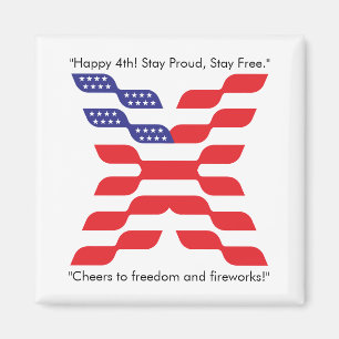 Letter X Monogram USA Flag Magnet