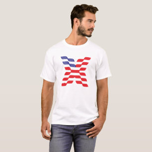 Letter X Monogram USA Flag T-Shirt