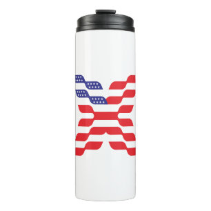 Letter X Monogram USA Flag Thermal Tumbler
