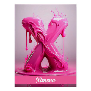 Letter X, Monogram X - Customizable Name Poster