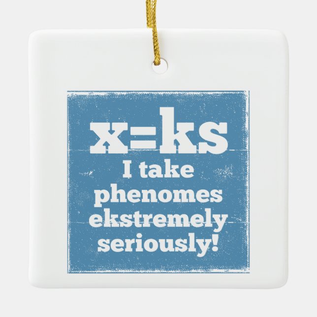 letter x phenome ks sound phonics ceramic ornament (Front)