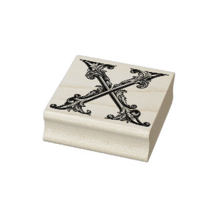 Letter X Wood Art Rubber Stamp