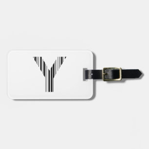 LETTER Y BAR CODE First Initial Barcode Pattern Luggage Tag