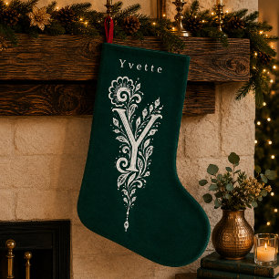 Letter Y Botanical Monogram Personalised Stocking