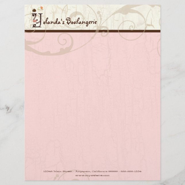 Letter Y  Cupcake Business Letterhead (Front)