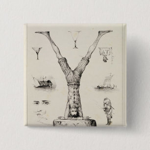 Letter Y from an alphabet primer 15 Cm Square Badge
