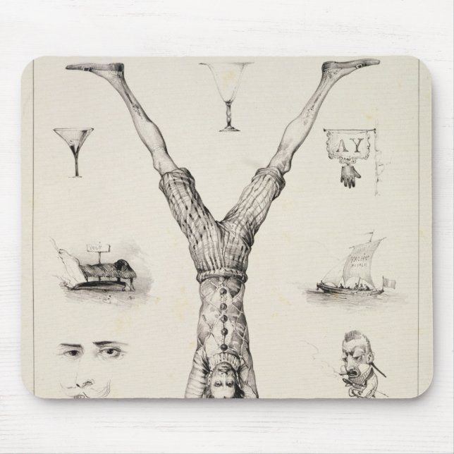 Letter Y from an alphabet primer Mouse Pad (Front)