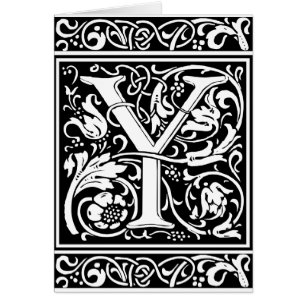 Letter Y Mediaeval Monogram Art Nouveau
