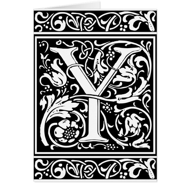 Letter Y Mediaeval Monogram Art Nouveau (Front)