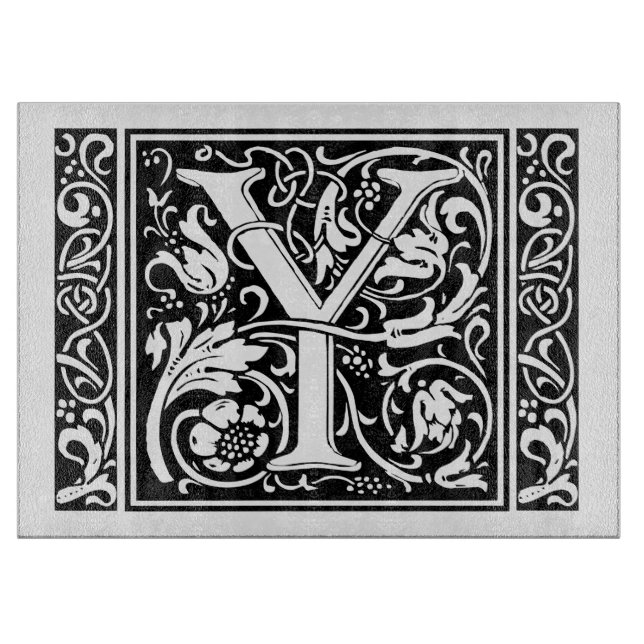 Letter Y Mediaeval Monogram Art Nouveau Cutting Board (Front)