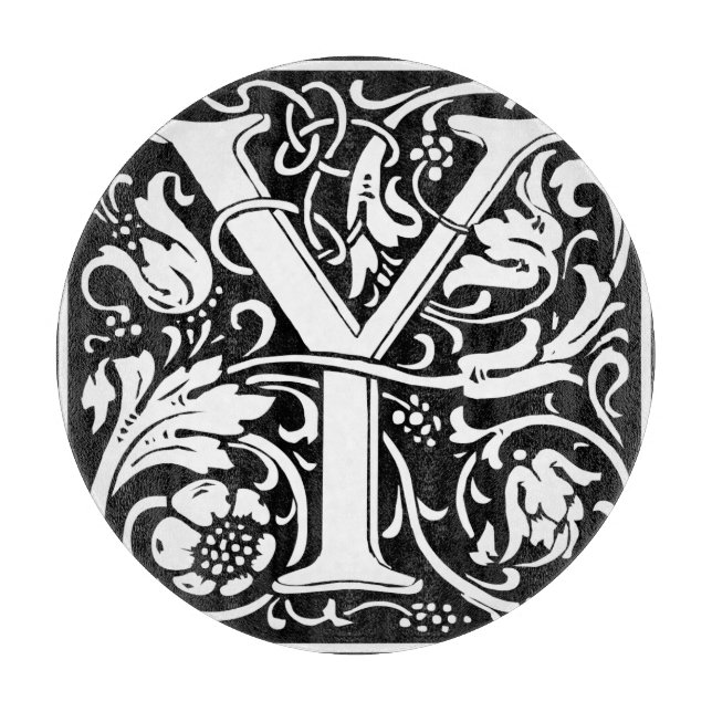 Letter Y Mediaeval Monogram Art Nouveau Cutting Board (Front)