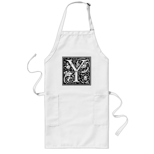 Letter Y Mediaeval Monogram Art Nouveau Long Apron (Front)