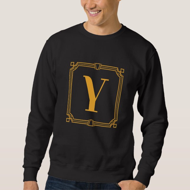 Letter Y Monogram Alphabet Y Initial Geometric Dec Sweatshirt (Front)