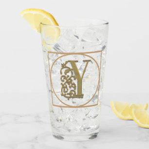LETTER Y MONOGRAM Beautiful Wedding New Home Gift Glass
