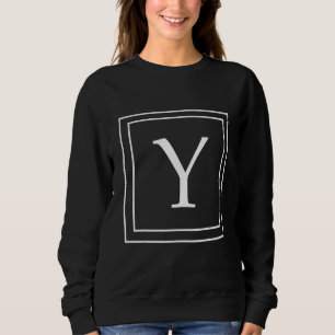 Letter Y Monogram English Alphabet Y Initial Gray Sweatshirt