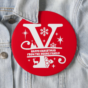 Letter Y Monogram Initial Family Name Greeting  6 Cm Round Badge