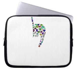 Letter 'YOD' made with Gems in All Colours Laptop Sleeve