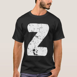 Letter Z Big Capital Alphabet Monogram Distressed T-Shirt