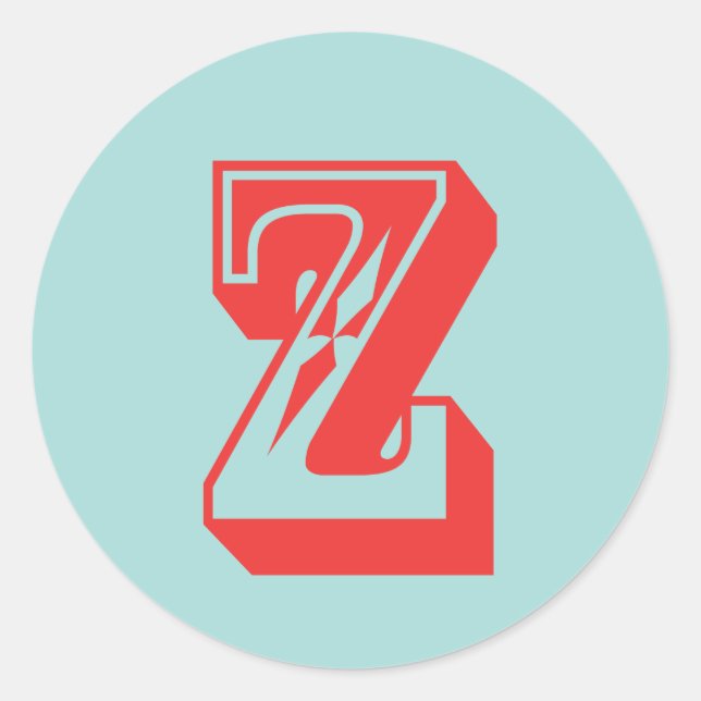 Letter Z carnival style monogram initial favour Classic Round Sticker (Front)