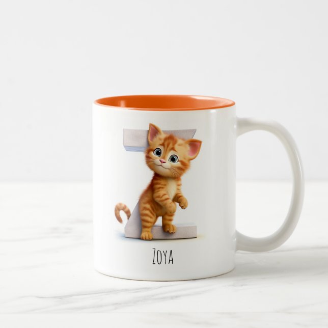 Letter Z Cat Alphabet Monogram Coffee Mug (Right)
