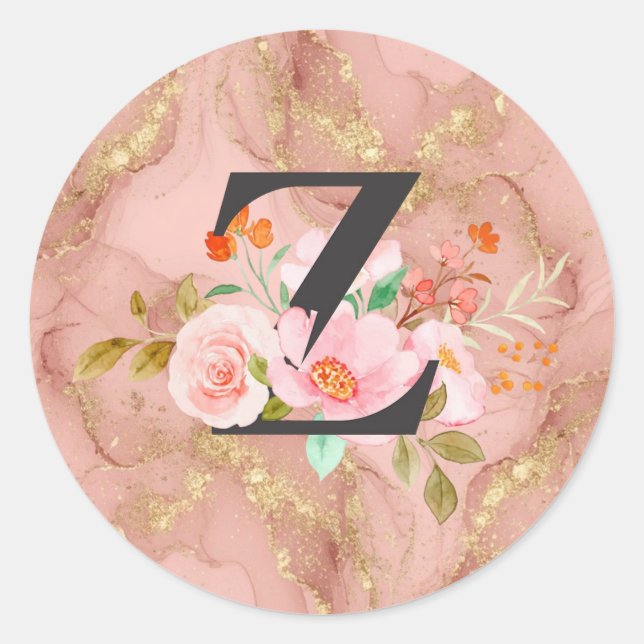 Letter Z Classic Round Sticker (Front)