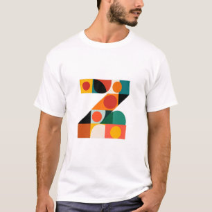 Letter Z – Colour-Block Modern Monogram on Olive T-Shirt