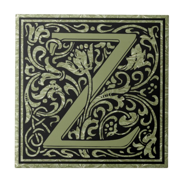 Letter Z  First Letter Monogram Ceramic Tile (Front)