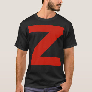 Letter z in Red Text Minimal Typography T-Shirt