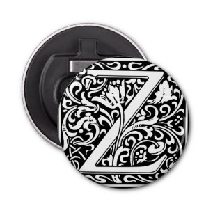 Letter Z Mediaeval Monogram Art Nouveau Bottle Opener