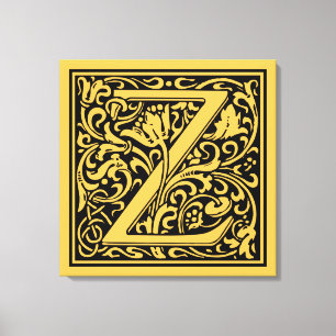 Letter Z Mediaeval Monogram Art Nouveau Canvas Print