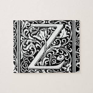 Letter Z Mediaeval Monogram Art Nouveau Jigsaw Puzzle