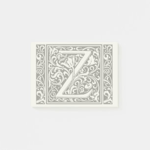 Letter Z Mediaeval Monogram Art Nouveau Post-it Notes