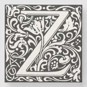Letter Z Mediaeval Monogram Art Nouveau Stone Coaster