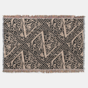 Letter Z Mediaeval Monogram Art Nouveau Throw Blanket