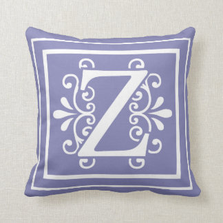 Letter Z Monogram Periwinkle Purple Cushion