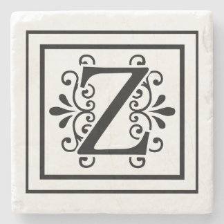 Letter Z Monogram Stone Coasters
