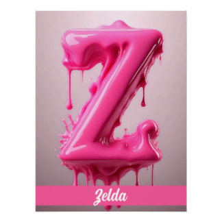 Letter Z, Monogram Z - Customizable Name Poster 