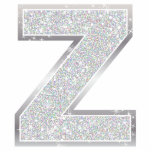 Letter Z Photo Sculpture Decoration<br><div class="desc">Letter Z silver faux glitter ornament</div>