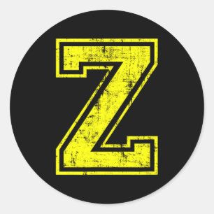 Letter Z Uppercase Alphabet Classic Round Sticker