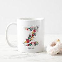 Letter Z | Whimsical Floral Letter Monogram I Mug