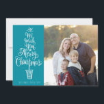 Lettered Tree Christmas Photo Greeting Card<br><div class="desc">Whimsical lettering in a Christmas tree shape sends warm greetings with your photo.</div>