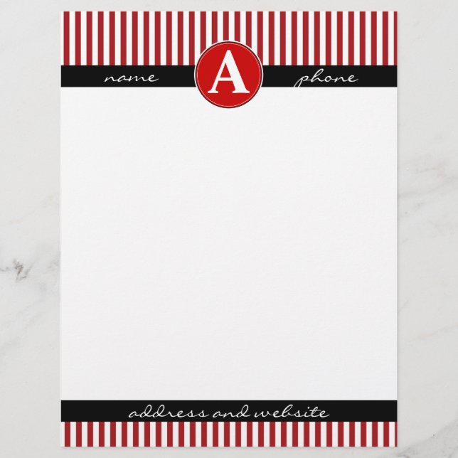 Letterhead, Custom and Monogrammed Customised Letterhead (Front)