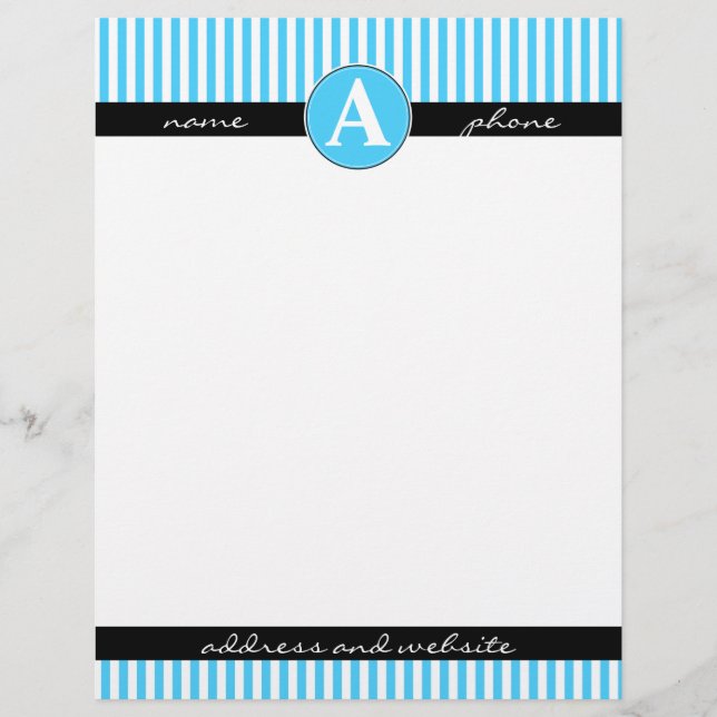 Letterhead, Custom and Monogrammed Customised Letterhead (Front)