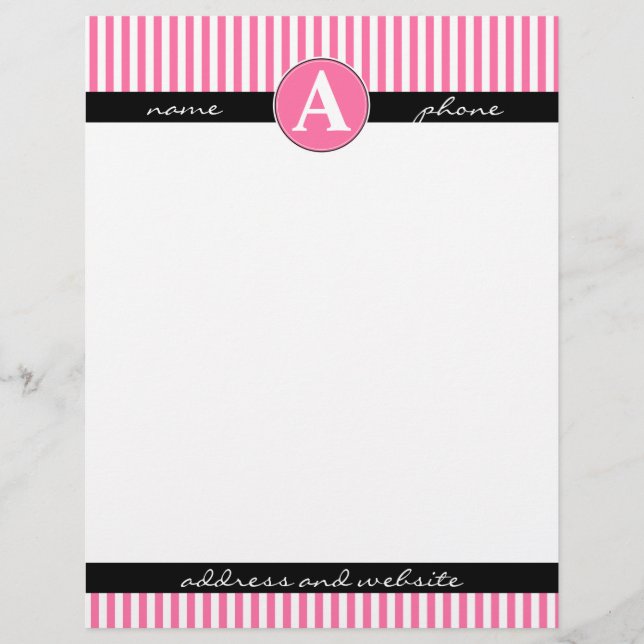Letterhead, Custom and Monogrammed Personalized Letterhead (Front)