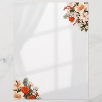 letterhead ,floral letterhead paper 