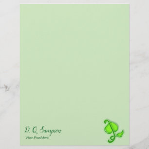 Letterhead - Green 3D Leaf with Name