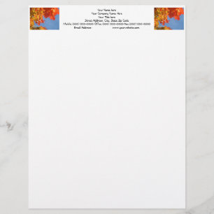 Letterhead Orange Autumn Leaves Blue Sky custom