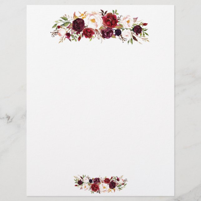 Letterhead paper - Floral Design (Front)
